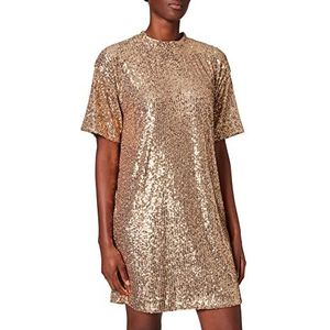 BOSS C Esenni Casual Jersey jurk met pailletten Gold 713 XL, Gold713