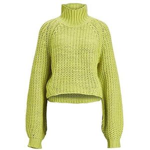 JACK & JONES Dames Jxkelvy Chunky hoge kraag Knit Noos gebreide trui, Lime Groen