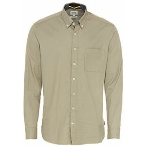 camel active Shirt met lange mouwen en button-down-kraag, wit, Khaki (stad)