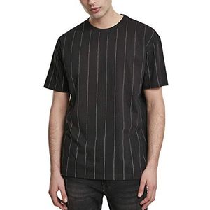 Urban Classics T-shirt oversized pinstripe thee heren T-Shirt, Zwart, S