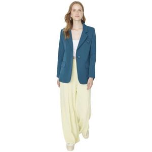 Trendyol Dames Regular Dubbele rijen Plain Geweven Stof Blazer Jas, Navy Blue, 38 Dames, Navy Blue, 40, marineblauw