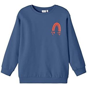 NAME IT Nkftalise Ls Long Boxy Sweatshirt voor meisjes, Blauw (blauwe sieraden)