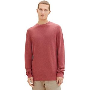 TOM TAILOR 1038238 heren sweater, 32621 – Bordeaux rood gemengd verbrand