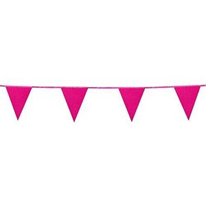 Boland 20003 - wimpelketting glitter fuchsia, 1 stuk, lengte 600 cm, roze, vlagketting, themafeest, carnaval, verjaardag, babyshower, kleuterschool