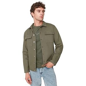 TRENDYOL Trendyol Basic jeansjas voor heren, mantel voor heren, 1 stuk, Khaki (stad)