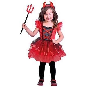 amscan 9911949 duivelskostuum voor kinderen van 2 tot 3 jaar, rood