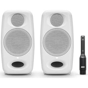 IK Multimedia iLoud Micro Monitor Pro wit (paar) 50 W draagbare en krachtige referentiestudiomonitor, zeer efficiënte klasse D-versterker, aangepaste drivers voor het mixen van muziek