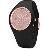 Ice-Watch - ICE glitter Black Rose-Gold - Zwart dameshorloge met siliconenband - 001353 (Medium)