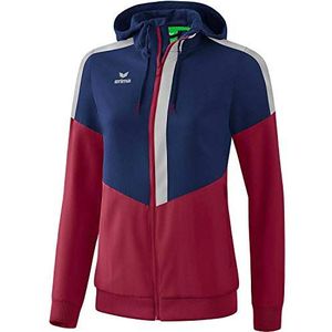 Erima Tracktop Squad presentatiejas voor dames, marineblauw/wijnrood/zilvergrijs