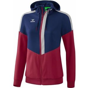 Erima Tracktop Squad presentatiejas voor dames, marineblauw/wijnrood/zilvergrijs