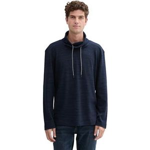 TOM TAILOR T-shirt à manches longues pour homme, 36827 - Navy Waffle Inject, 3XL