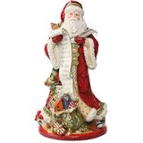 Goebel Fitz & Floyd Christmas Collection Kerstman met rol rood - figuur