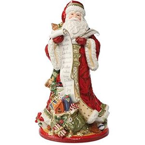 Goebel Fitz & Floyd Christmas Collection Kerstman met rol rood - figuur