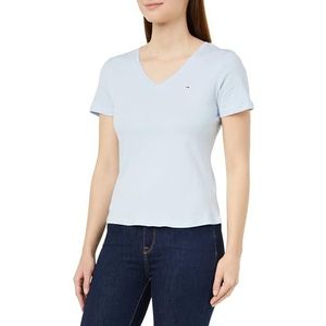 Tommy Hilfiger Heritage V-nk T-shirt voor dames, Breezy Blue