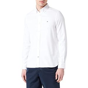 Tommy Hilfiger Core Flex Dobby Sf T-shirt casual overhemden voor heren, Wit.