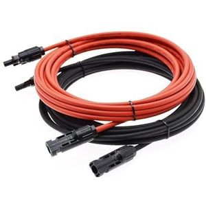 Solarsys® - 1 m zonnekabel 6 mm², met fotovoltaïsche stekker en bus krimpt, verlengkabel zonne-energie 10 AWG Max DC 1500 V, IP68 uv-bescherming, TÜV-gecertificeerd, 1 m