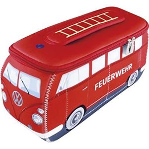 BRISA VW Collection Volkswagen VW T1 Bus Transporter 3D Neopreen Kleine Universele Zak - Brandweer/Rood