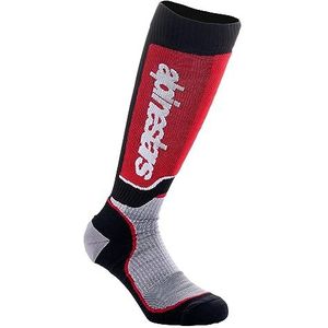 Alpinestars Youth Mx Plus Sokken, uniseks, 1 stuk, Zwart/Grijs/Rood