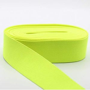 5 meter elastisch verschillende kleuren voor boxershorts, rok, ondergoed, zacht, robuust, goede kwaliteit, 40 mm, 21 Neon Geel