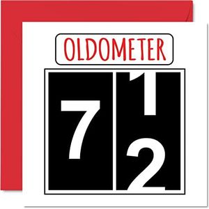 Grappige verjaardagskaart voor mannen en vrouwen – oldometer – verjaardagskaart voor papa, mama, opa, oma, oom, tante, 145 mm x 145 mm, wenskaart voor de 72e verjaardag