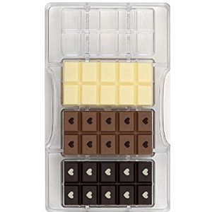 Decora 0050146 Chocoladevorm, tablet met hart, 25 g, 4 CAV, 85 x 42 x 7 H MM
