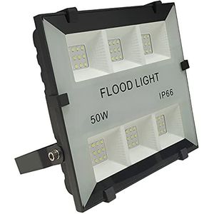 Slim 50W LED schijnwerper kleur koud wit (6500K) 5000 lumen, IP66 waterdicht