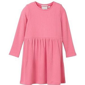 TOM TAILOR 1042610 Basic kinderjurk met geribbelde structuur, meisjes, 1 stuk, 34603 - Roze Universe