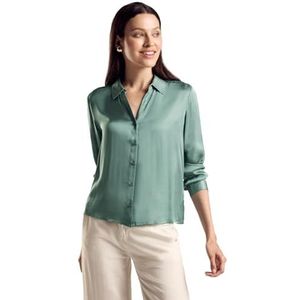 Street One A344896 satijnen blouse voor dames, Water Groen