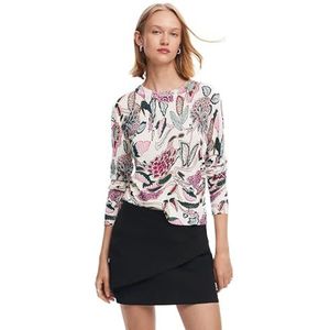 Desigual Dames Flat Knit Thin Gauge Pullover Sweatshirt Dames, Wit, S