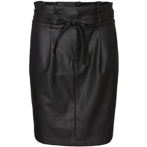 VERO MODA Vmeva Hr Paper Coated Skt Ga Petite Noos PU-rok voor dames, zwart.