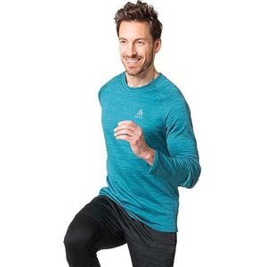 Odlo Run Easy Warm_313612 Sweatshirt voor heren, Saksen blauwe mix