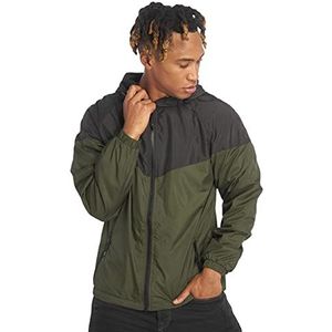 Urban Classics Windbreaker 2-Tone Tech Windrunner, overgangsjas voor heren in vele kleuren, maten S tot 5XL, zwart/donkerolijf