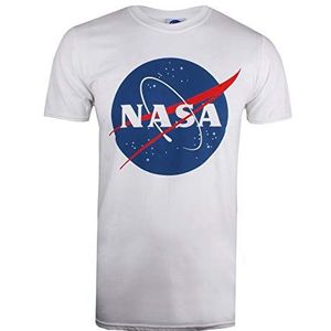 Nasa T-shirt met rond logo voor heren, wit (wit wit), XXL, Wit (wit wit)