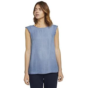 TOM TAILOR Denim Basic damesblouse, Blauw Denim (10110)