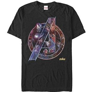 Marvel Avengers: Infinity War-Team Neon Organic korte mouwen, zwart, XXL, SCHWARZ