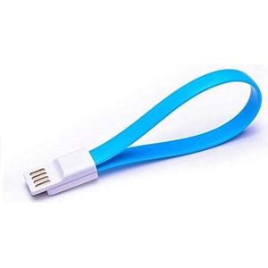 Mini-magneetkabel voor iPhone 11, oplader, Lightning-aansluiting, USB, Apple magneet, sleutelhanger, 25 cm, blauw