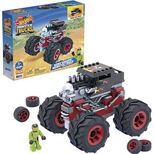 Mega Construx Monster Trucks Bone Shaker bouwstenen set met figuur voor kinderen + 5 jaar (Mattel GVM27)