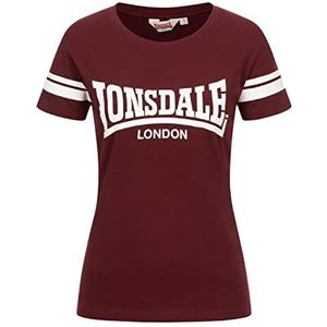 Lonsdale Killegray dames vrije tijd T-shirt Oxblood/wit, XL, Oxblood/wit