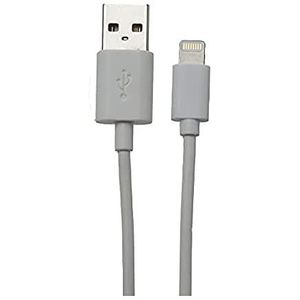 ISIUM 90008 USB-A-kabel, USB-A mannelijk, 1 m lang, opladen en synchroniseren, compatibel met smartphone en tablet, wit