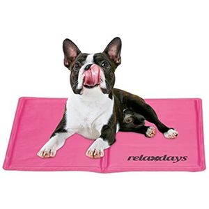 Relaxdays Koelmat voor honden, 40 x 50 cm, met gel, wasbaar, roze