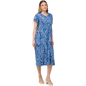 Ulla Popken Jersey jurk bedrukt 832021 Damesjurk, Blauw