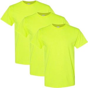 Gildan T-shirt van zwaar katoen in G5000 stijl heren (10 stuks), Veiligheidsgroen (set van 3)