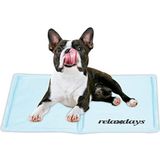 Relaxdays Koelmat voor honden, 40 x 50 cm, gel, wasbaar, voor huisdieren, lichtblauw
