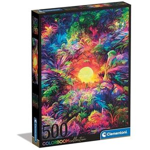 Clementoni Colorboom Collection-Psychedelic Jungle Sunrise, 500 stukjes, kleurverloop, verticaal, plezier voor volwassenen, gemaakt in Italië, meerkleurig, 35518