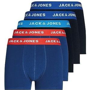 JACK&JONES JUNIOR Jaclee Trunks 5 Pack Noos Jnr Boxershorts voor jongens, Surf The Web/Pack: Surf The Web - Estate Blue - Estate Blue - Blue Jewel