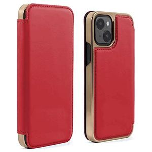 Greenwich BLAKE leren hoes voor iPhone 13 compatibel met MagSafe Wireless Charging - Flash (rood/goud)