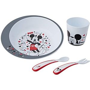 NUK Disney Mickey serviesset | 6+ maanden| Inclusief bord, vork, lepel en beker