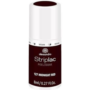 alessandro Striplac Peel or Soak - VEGAN- MIDNIGHT RED - Vernis à ongles LED rouge foncé - Pour des ongles parfaits en 15 minutes, 8 ml