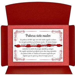 A BUENOS PRECIOS® - Originele armband met 7 rode knopen - Tegen het boze oog - Rode draad bescherming negatieve energie - amulet voor geluk - Dames heren kinderen paar vrienden, Nylon, 0 gr