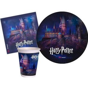 Ciao - Kit Party Table Harry Potter (assiettes, verres, serviettes), multicolore, 8 personnes, AZ053